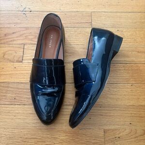 Halogen Navy Blue Patent Leather Loafers Size 8